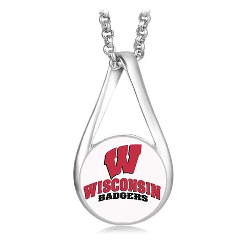 Wisconsin Badgers Womens Sterling Silver Necklace University Gift D28 Cover