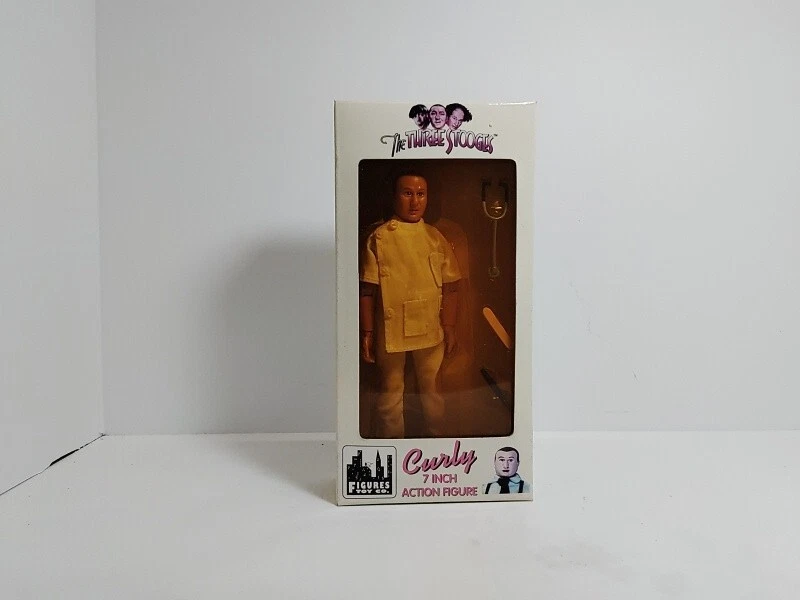 7-дюймовая экшн-фигурка Figures Toy Co. 1999 Curly Of The 3 Stooges As Doctor новая из старых запасов - Изображение 1 из 4