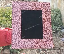 Handmade Pink Color Terrazzo Photo Frame with Sprinkles of Blood Red Color Chips