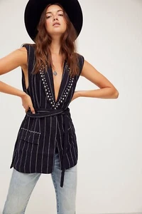 New Free People Sawyer Studded Vest Size Medium MSRP: $198 - Picture 1 of 5