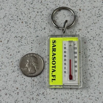 Sarasota Florida Thermometer Temperature Souvenir Keychain Key Ring #50161 - Image 1 of 2