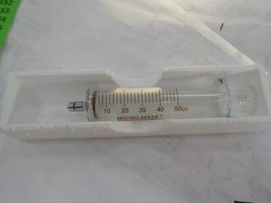 MICRO-MATE 50ml  INTERCHANGEABLE HYODERMIC SYRINGE GLASS 50 CC QTY 1 NEW - Picture 1 of 2