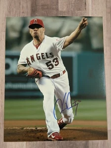 Foto firmada por Héctor Santiago 8x10 certificado de autenticidad Los Angeles Angels White Sox Mariners Mets - Imagen 1 de 1
