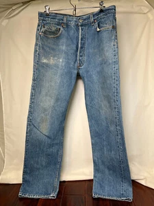 Levi's 501 Herrenjeans Vintage 501-0115 blau tatsächliche Größe W33 L30 Made in USA - Bild 1 von 24