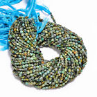 Natural Tibetan Turquoise Gemstone Coin Faceted Beads 5X5X3 mm Strand 13" AB-295