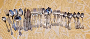 54 pc Vintage Orleans Silver StainlessKorea Flatware Set w/ Serving Set - Picture 1 of 12