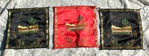 Never Used Silk Embroidered Asian Style Pillow Covers ( 3 ) - Picture 1 of 6
