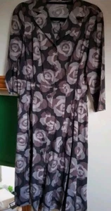 Boden Riviera Floral Dark Grey Collared Button Down Midi Shirt Dress Uk 12L - Picture 1 of 6