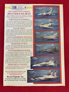 Vintage 1990 Byron Originals Print Ad - Jet Models- Ad Only - Picture 1 of 7