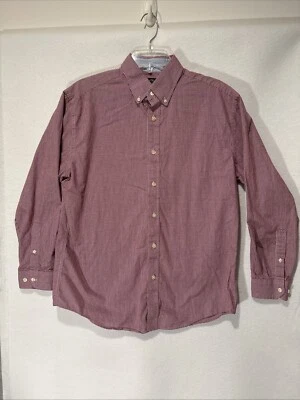 Nautica Mens Red Tight Plaid Long Sleeve Button Down Shirt Size M 15 1/2 32/33 - Image 1 of 4
