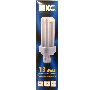 EiKC, QT13/27, 13 Watt,2700° QuadTube Compact Fluorescent Lamp, 031293155641  - Image 1 of 4