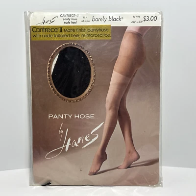 Pantimedias de colección Hanes Cantrece II acabado mate nailon pequeñas apenas negras estilo 955 Foto 1 de 2