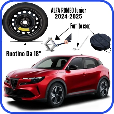 Ruotino Di Scorta 4Fori Da 18 Per Alfa Romeo Junior Cric Chiave Sacca 125/70 r18 - Image 1 of 4