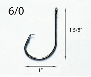 PAQUETE DE 25 anzuelos de pesca en línea sin compensación con círculo talla 6/0 TACKLEWORKS 7381 - Imagen 1 de 1