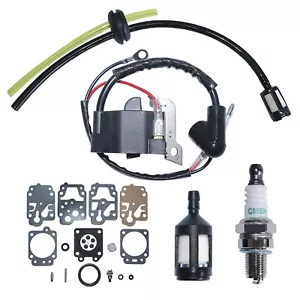 Kit Riparazione Bobina Accensione E Carburatore Per Honda GX35 Candela Filtro Carburante Linea - Foto 1 di 6