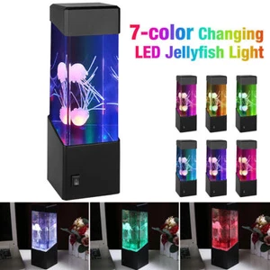 USB Jellyfish Lava Tank Aquarium Lamp Night Mood Light for Birthday Holiday Gift - Picture 1 of 16