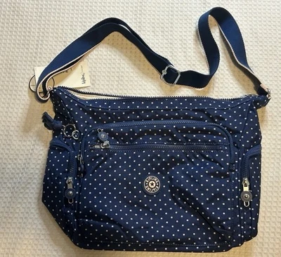 Kipling NEW -  Blue With Polka Dots - SHOULDER/CROSSBODY BAG "Soft Dot Blue" NWT - Image 1 of 4
