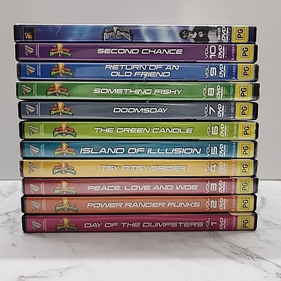 Mighty Morphin Power Rangers DVDs Volume 1-10 Plus The Movie Region 4 - image 1 of 2