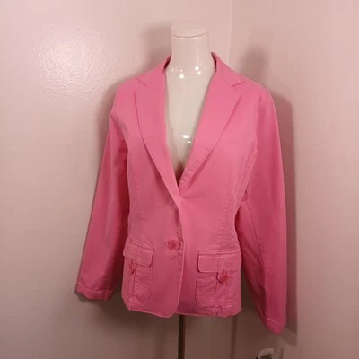 Chaqueta deportiva Y2K Jones New York nueva con etiquetas para mujer grande rosa elástica  Foto 1 de 4