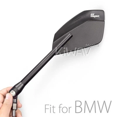 Espejos retrovisores CleaverII negro robusto convexo ajuste asférico BMW 10mm 1.5p F650GS G800GS Foto 1 de 4