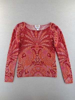 Suéter de cachemir Talbots para mujer rojo naranja rosa cachemir colorido Foto 1 de 4