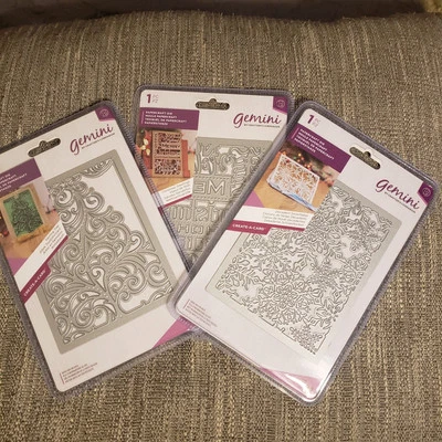 Gemini Papercraft Die Lot Swirling Tree Christmas Greetings Decadent Snowflakes - Image 1 of 4