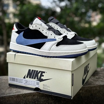 JORDAN AJ1 Retro Low OG SP x Travi Scot Black White Blue DM7966-040
