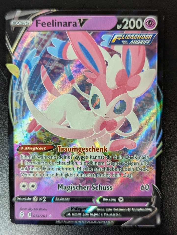Pokemon Karte Feelinara V 074/203 Drachenwandel Ultra Rare Near Mint Deutsch - Bild 1 von 1