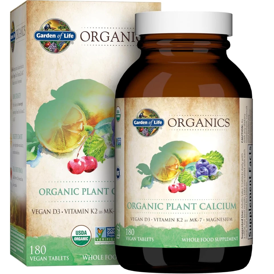 Garden of Life Organic Plant Based Calcium Magnesium Supplement 180 Tablets - Image 1 of 4