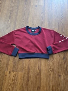 T-shirt maglietta Stussy Crop Top manica lunga cropped elasticizzata rossa taglia XS USATA IN OTTIME CONDIZIONI - Foto 1 di 8