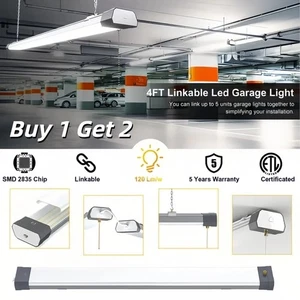 2P LED Shop Light Fixture 100Watt For Office Workshop Warehouse High Bay Ceiling - Picture 1 of 11