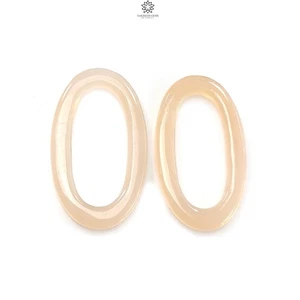 Par de piedras preciosas de ónix melocotón natural de 25,00 quilates cabujón ovalado 38,5*23 mm para joyería - Imagen 1 de 4