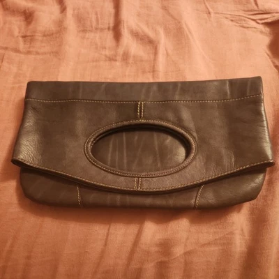 Bolso sin asas plegable vintage Eddie Bauer en cuero carbón Foto 1 de 4