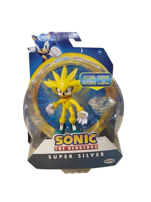 Figura Sonic the Hedgehog: Super Silver 4" figura de acción esmeralda RARA Foto 1 de 2