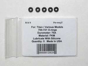 5 O-ring Titan 700-721 / materiale R&S 005TW / FKM - Foto 1 di 1