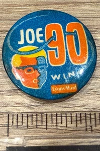 GERRY ANDERSON JOE 90 LYONS MAID PROMO PINBACK BUTTON VINTAGE BADGE - Picture 1 of 2