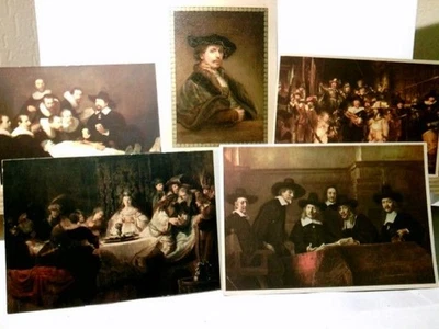 Kunst. Alte Meister. 5 x Alte Ansichtskarte / Künstlerkarte farbig von Rembrandt - Bild 1 von 4