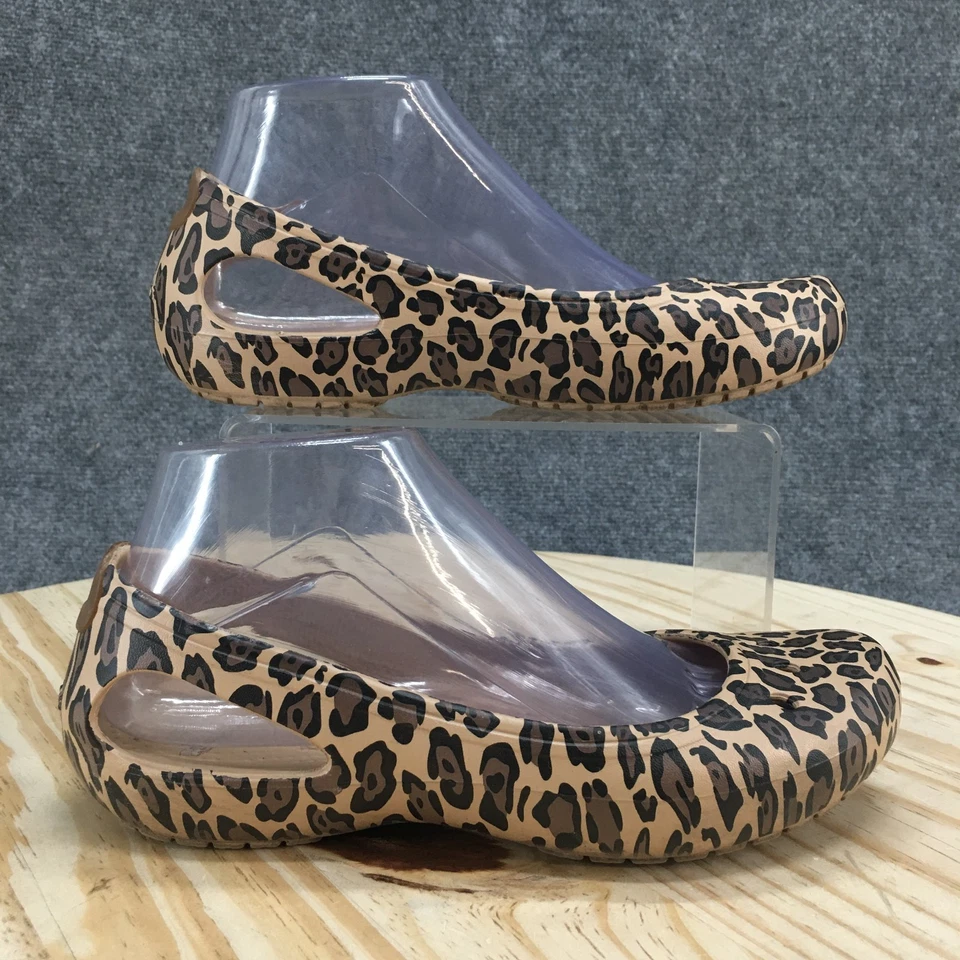 Crocs Zapatos Mujer 7 Kadee Ballet Pisos Multicolor Estampado Leopardo Informal Comodidad Foto 1 de 4