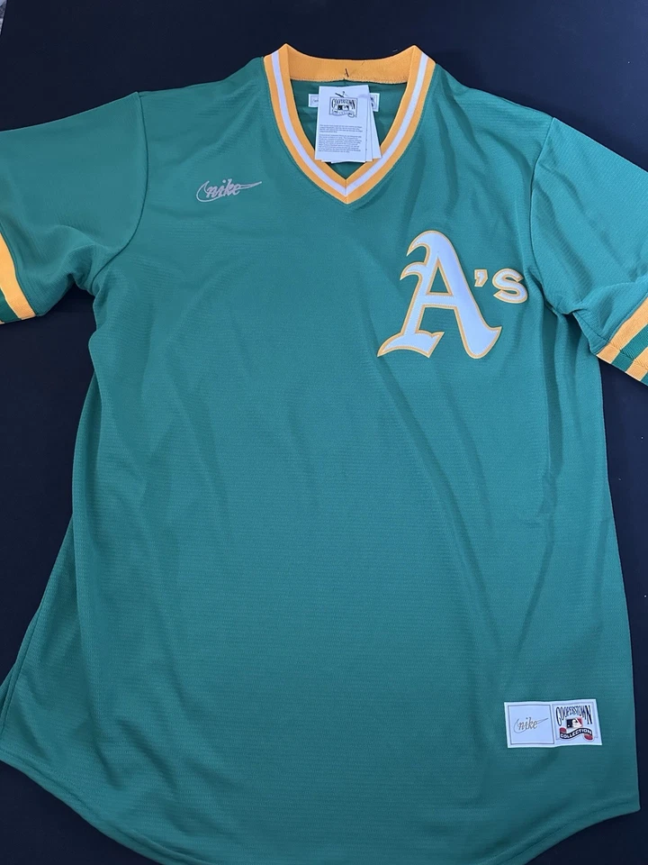 Reggie Jackson Oakland A's Cooperstown Throwback Jersey Nike Men’s Medium No Tag
