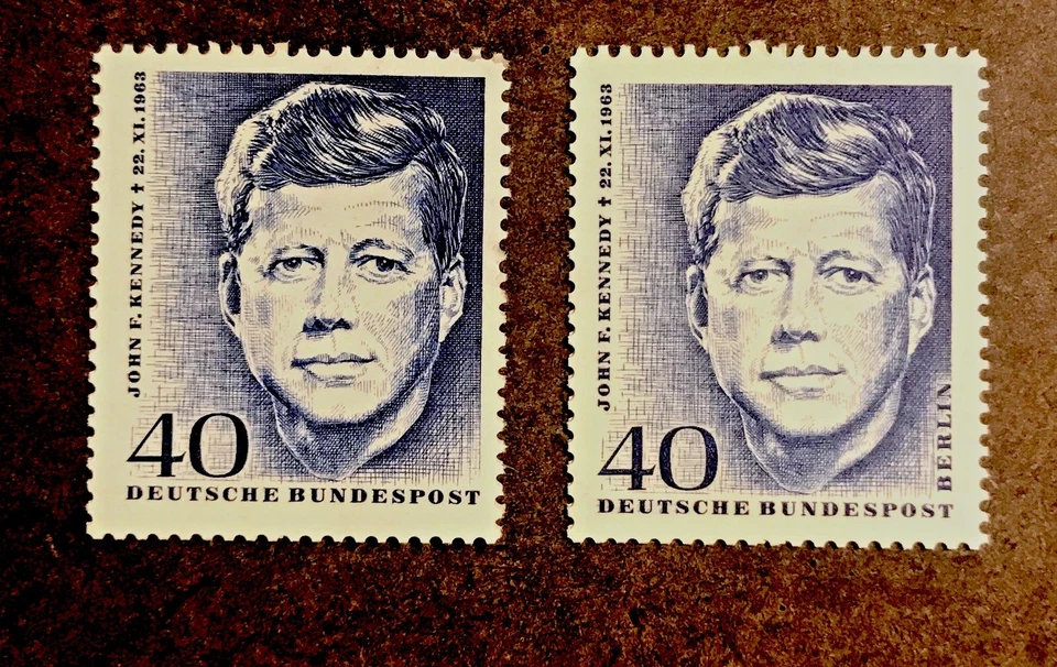 GERMANY AND BERLIN JFK MEMORIAL STAMPS 1964 MNH - Image 1 of 1