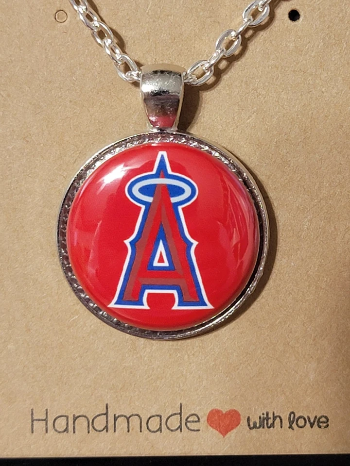 Los Angeles Angels Necklace (1" Pendant On 18" Silver Chain),Anaheim,baseball - Image 1 of 1