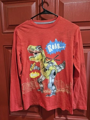 wonder nationboys Shirt Long Sleeve Size 14 -16 Cotton Polyester Blend Dinosaur - Image 1 of 4