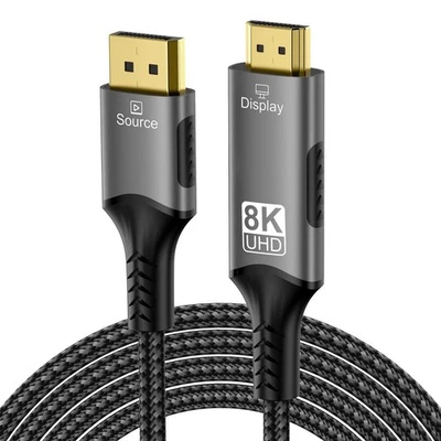8K DP to HDMI 2.1 Cables Audio Video Converter Unidirectional Adapter 8K@60Hz 4K - Image 1 of 4