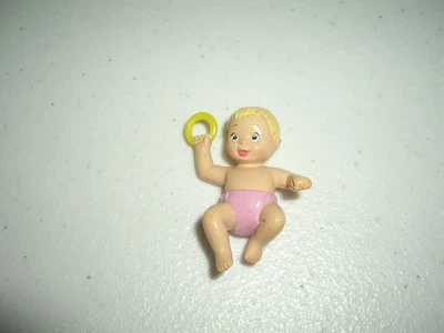 T31 Barbie Size Mini Infant Baby Girl Figure Pink Diaper 1.5" Holding Ring - Image 1 of 2