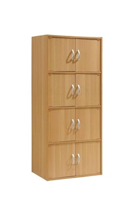 4-Shelf, 8-Door Bookcase Cabinet in Beech - Image 1 of 4