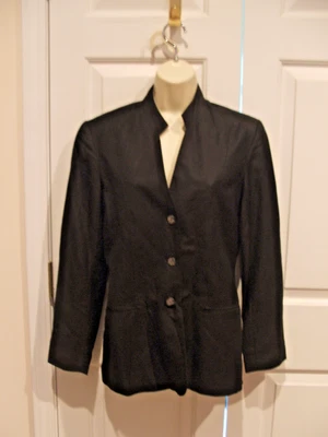 Chaqueta Blazer Nueva en Paquete J.R.T/Newport News Mezcla Lino Negro Completamente Forrada Talla 4 Foto 1 de 2