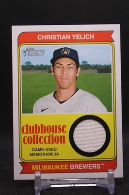 Christian Yelich 2023 Heritage Clubhouse Collection GAME USED Relics #CCR-CY - Image 1 of 2