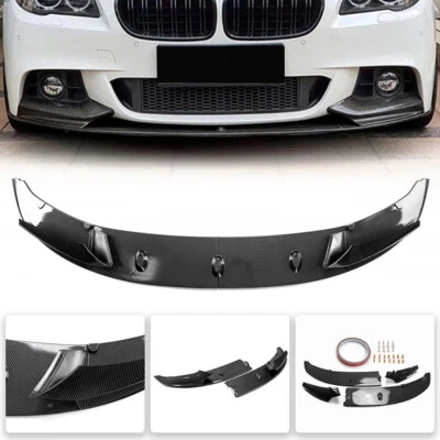 For BMW F10 M5 M-Sport 2012-2016 Carbon Fiber Front Bumper Lip Spoiler Splitter - Image 1 of 4