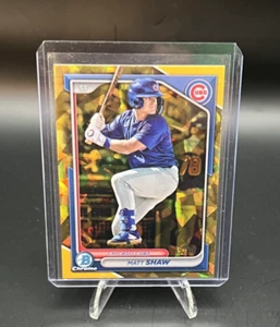 2024 Bowman Draft SAPPHIRE GOLD REFRACTOR/50 🔥Matt Shaw Chicago Cubs BDC-26 - Picture 1 of 2