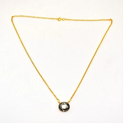 Vittoriano Collana, Polki Pavé di Diamanti, 925 Argento, Anniversario Regalo - Immagine 1 di 4